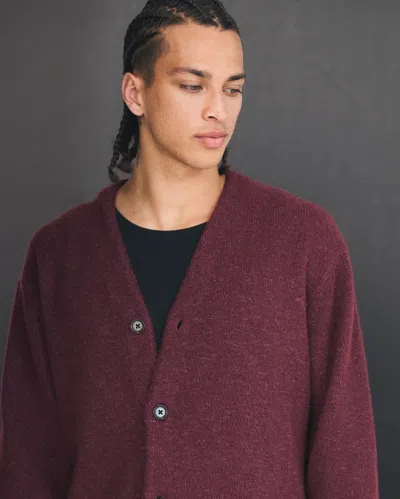 Abercrombie & Fitch Stitched Cardigan In Burgundy