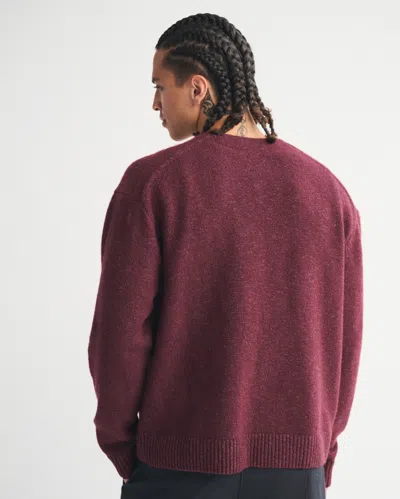 Abercrombie & Fitch Stitched Cardigan In Burgundy