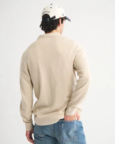Abercrombie & Fitch Long-sleeve Zip Sweater Polo In Brown