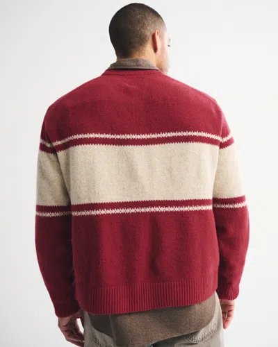 Abercrombie & Fitch Oversized Ski Graphic Crew Sweater In Brown