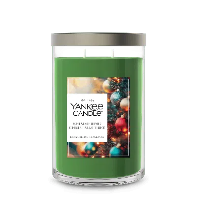 Yankee Candle Shimmering Christmas Tree 20 Oz. Signature Large Tumbler Candle, 20 oz In Green