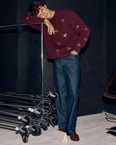 Abercrombie & Fitch A&f Essential Crew Sweater In Burgundy