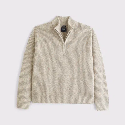 Abercrombie & Fitch A&f Essential Half-zip Sweater In Neutral