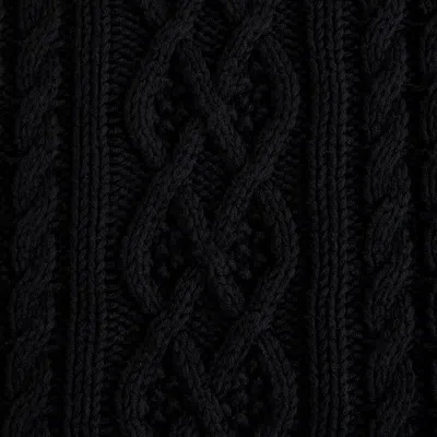 Abercrombie & Fitch Oversized Cable Crew Sweater In Black