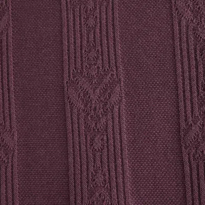 Abercrombie & Fitch Textural Striped Johnny Collar Sweater Polo In Purple