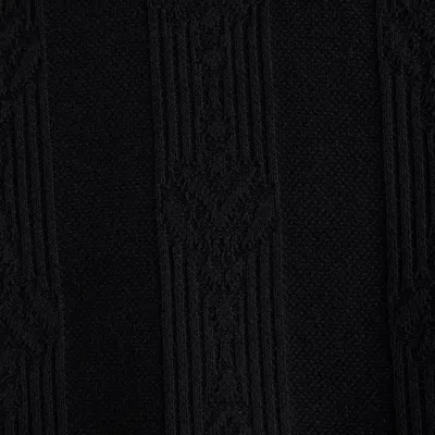 Abercrombie & Fitch Textural Striped Johnny Collar Sweater Polo In Black