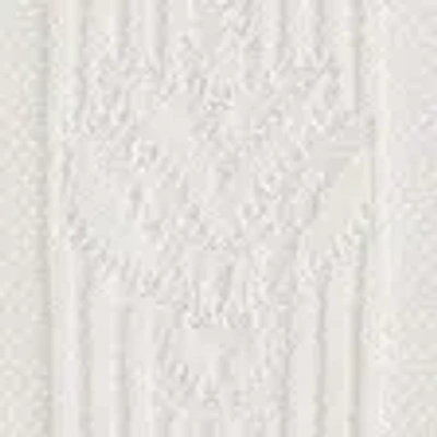 Abercrombie & Fitch Textural Striped Johnny Collar Sweater Polo In White