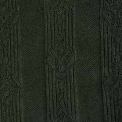 Abercrombie & Fitch Textural Striped Johnny Collar Sweater Polo In Green