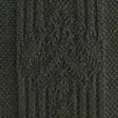 Abercrombie & Fitch Textural Striped Johnny Collar Sweater Polo In Green