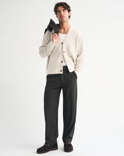 Abercrombie & Fitch Textured Cardigan In White