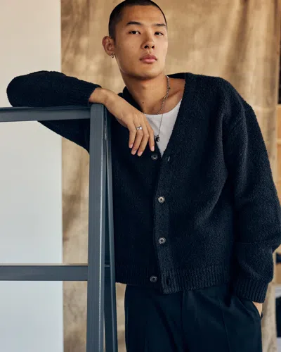 Abercrombie & Fitch Boucle Cardigan In Black