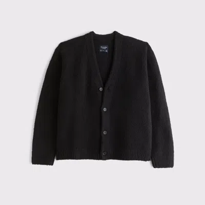 Abercrombie & Fitch Boucle Cardigan In Black