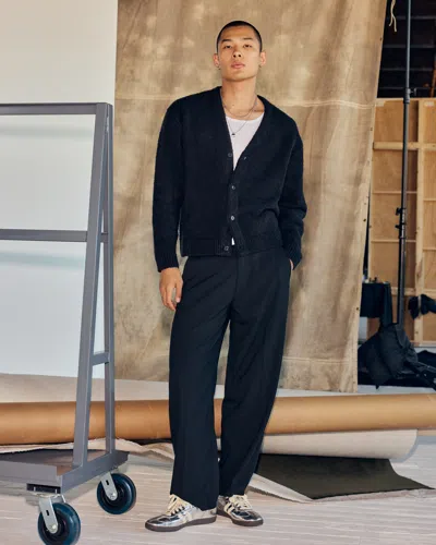 Abercrombie & Fitch Boucle Cardigan In Black