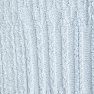 Abercrombie & Fitch Cable Patchwork Johnny Collar Sweater Polo In Blue