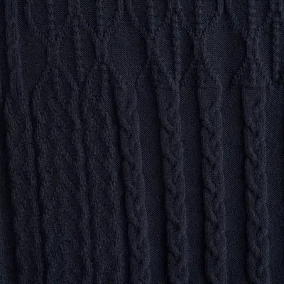 Abercrombie & Fitch Cable Patchwork Johnny Collar Sweater Polo In Blue