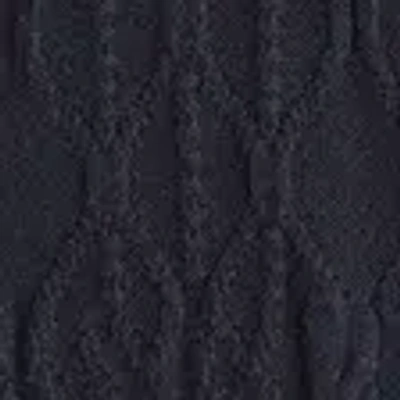 Abercrombie & Fitch Cable Patchwork Johnny Collar Sweater Polo In Blue