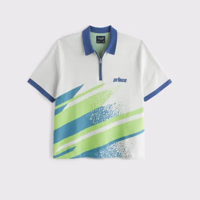 Abercrombie & Fitch Prince Tennis Zip Sweater Polo In Blue