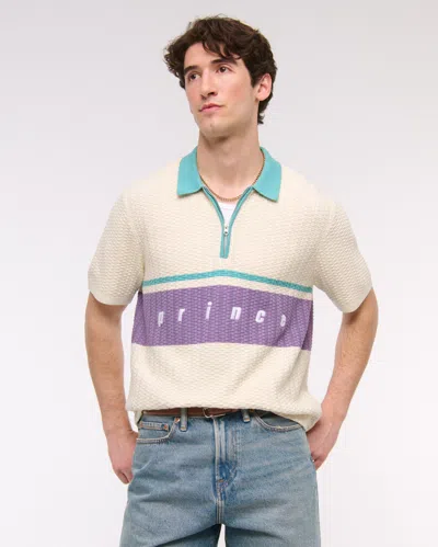 Abercrombie & Fitch Prince Tennis Zip Sweater Polo In Brown