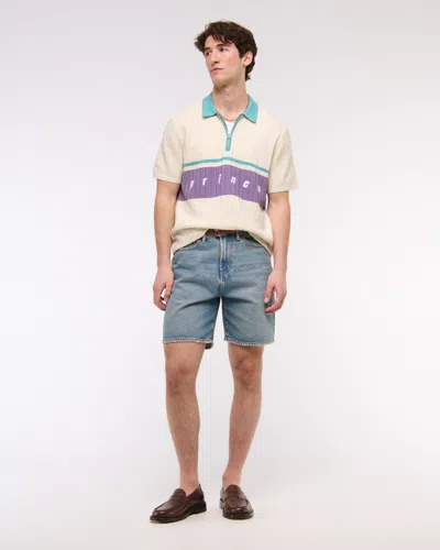 Abercrombie & Fitch Prince Tennis Zip Sweater Polo In Brown