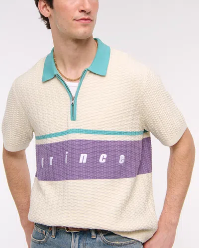 Abercrombie & Fitch Prince Tennis Zip Sweater Polo In Brown