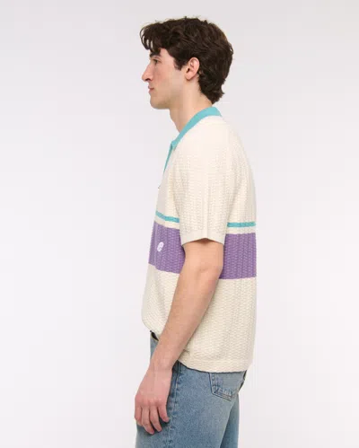 Abercrombie & Fitch Prince Tennis Zip Sweater Polo In Brown