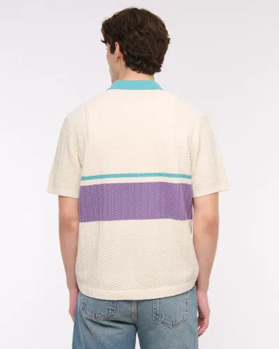 Abercrombie & Fitch Prince Tennis Zip Sweater Polo In Brown