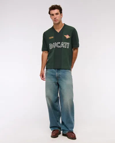 Abercrombie & Fitch Ducati Soccer Jersey-inspired Sweater In Blue