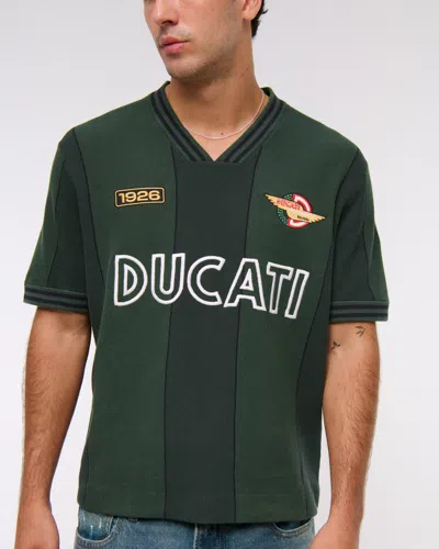 Abercrombie & Fitch Ducati Soccer Jersey-inspired Sweater In Blue