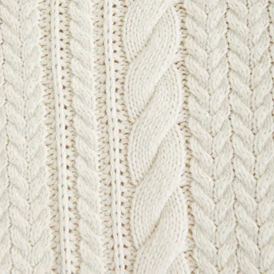 Abercrombie & Fitch Oversized Cable V-neck Sweater In White