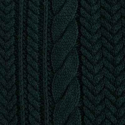 Abercrombie & Fitch Oversized Cable V-neck Sweater In Green