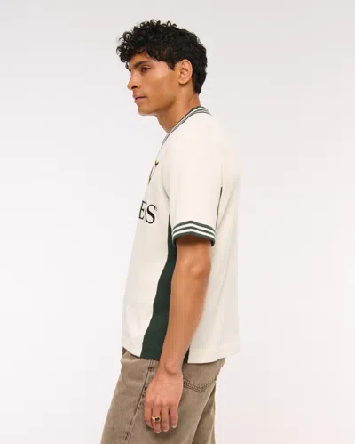 Abercrombie & Fitch Guinness Soccer Jersey-inspired Sweater In White