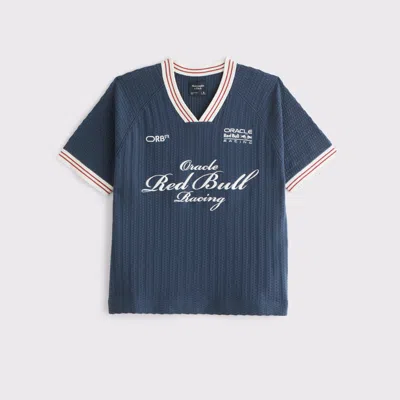 Abercrombie & Fitch Oracle Red Bull Racing Soccer Jersey-inspired Sweater In Blue