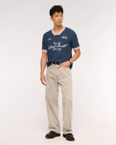 Abercrombie & Fitch Oracle Red Bull Racing Soccer Jersey-inspired Sweater In Blue