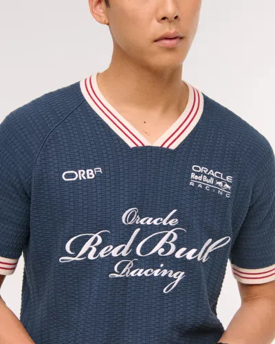 Abercrombie & Fitch Oracle Red Bull Racing Soccer Jersey-inspired Sweater In Blue