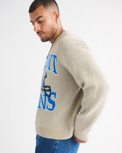 Abercrombie & Fitch Detroit Lions Crew Sweater In Neutral