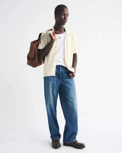 Abercrombie & Fitch Western Button-through Sweater Polo In White