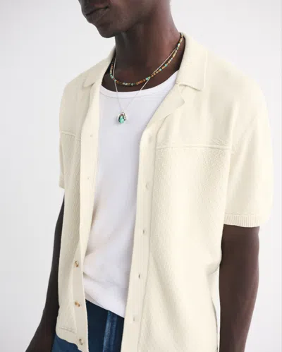 Abercrombie & Fitch Western Button-through Sweater Polo In White