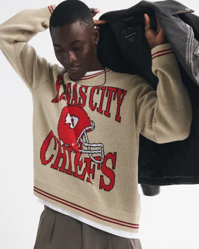Abercrombie & Fitch Kansas City Chiefs Crew Sweater In Black