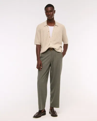 Abercrombie & Fitch Cable Button-through Sweater Polo In Brown