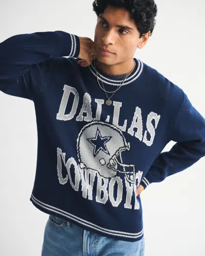 Abercrombie & Fitch Dallas Cowboys Crew Sweater In Black