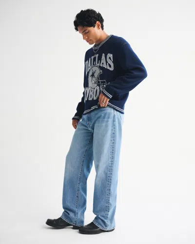 Abercrombie & Fitch Dallas Cowboys Crew Sweater In Black