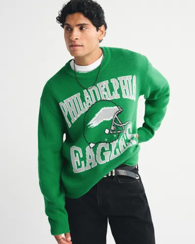 Abercrombie & Fitch Philadelphia Eagles Crew Sweater In Black
