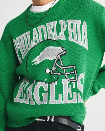 Abercrombie & Fitch Philadelphia Eagles Crew Sweater In Black
