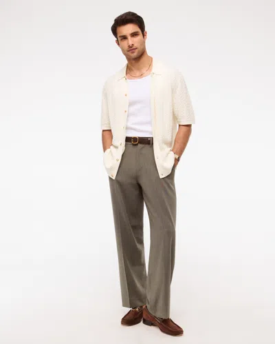 Abercrombie & Fitch Cable Button-through Sweater Polo In White