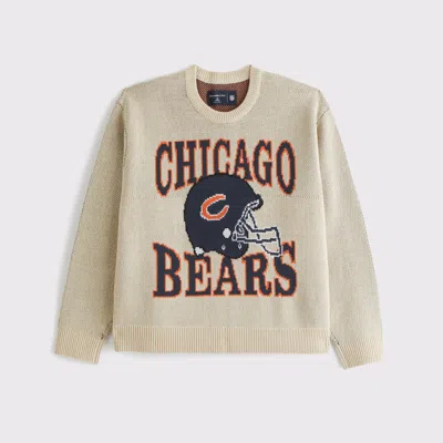 Abercrombie & Fitch Chicago Bears Crew Sweater In Gray