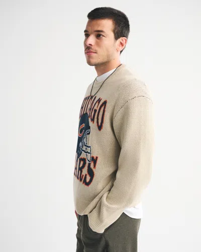 Abercrombie & Fitch Chicago Bears Crew Sweater In Gray