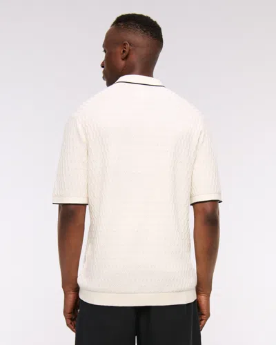 Abercrombie & Fitch Pga Scottish Open 3-button Sweater Polo In White