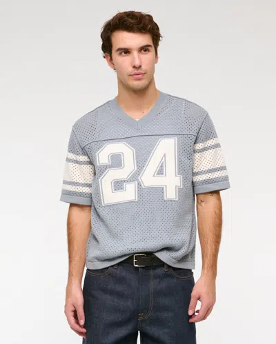 Abercrombie & Fitch Football Jersey-inspired Sweater In Blue