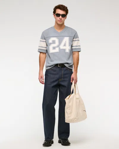 Abercrombie & Fitch Football Jersey-inspired Sweater In Blue