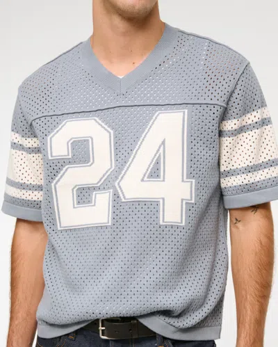 Abercrombie & Fitch Football Jersey-inspired Sweater In Blue